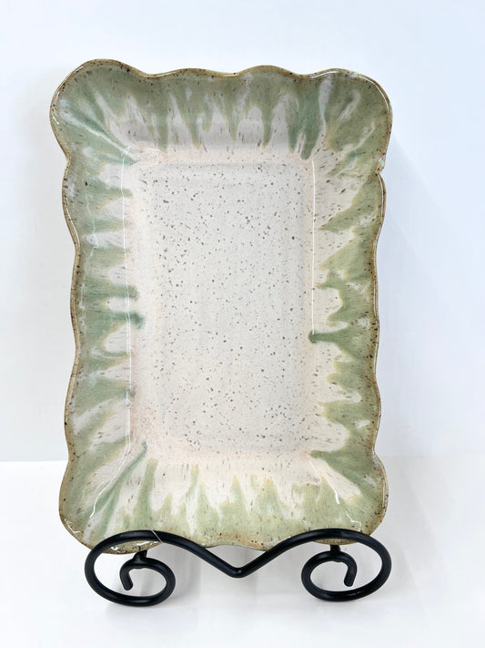 Waved Rectangle Baker in Matcha Latte