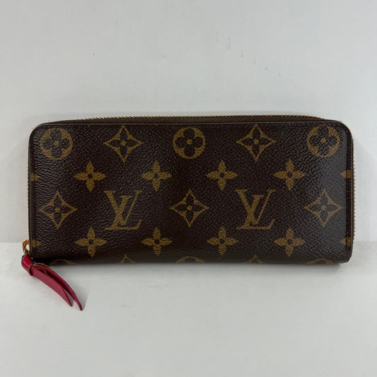 Pre-Loved Louis Vuitton Monogram Clemence Wallet with Fuchsia Interior