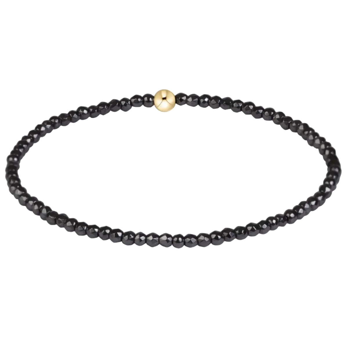classic faceted hematite 2mm bracelet