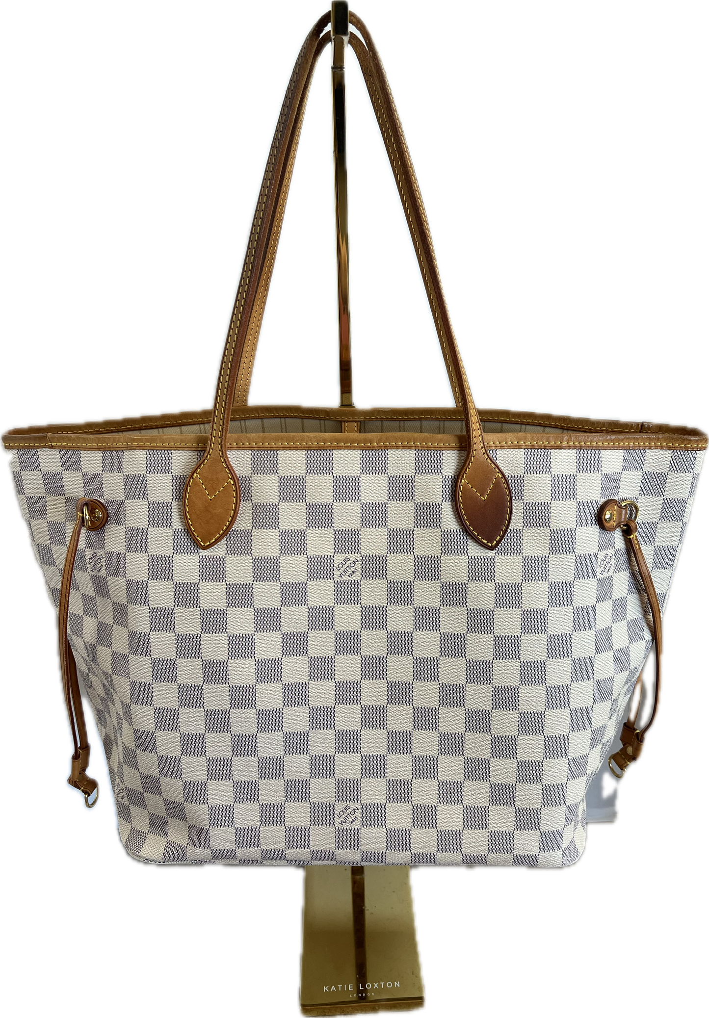 Pre-Loved Louis Vuitton Damier Azur Neverfull MM with Dustbag