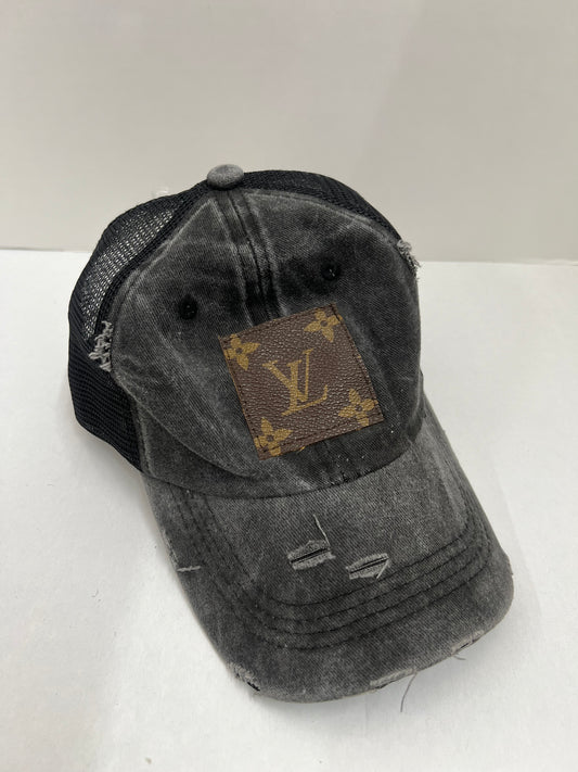 Upcycled Louis Vuitton Patch Hat Grey