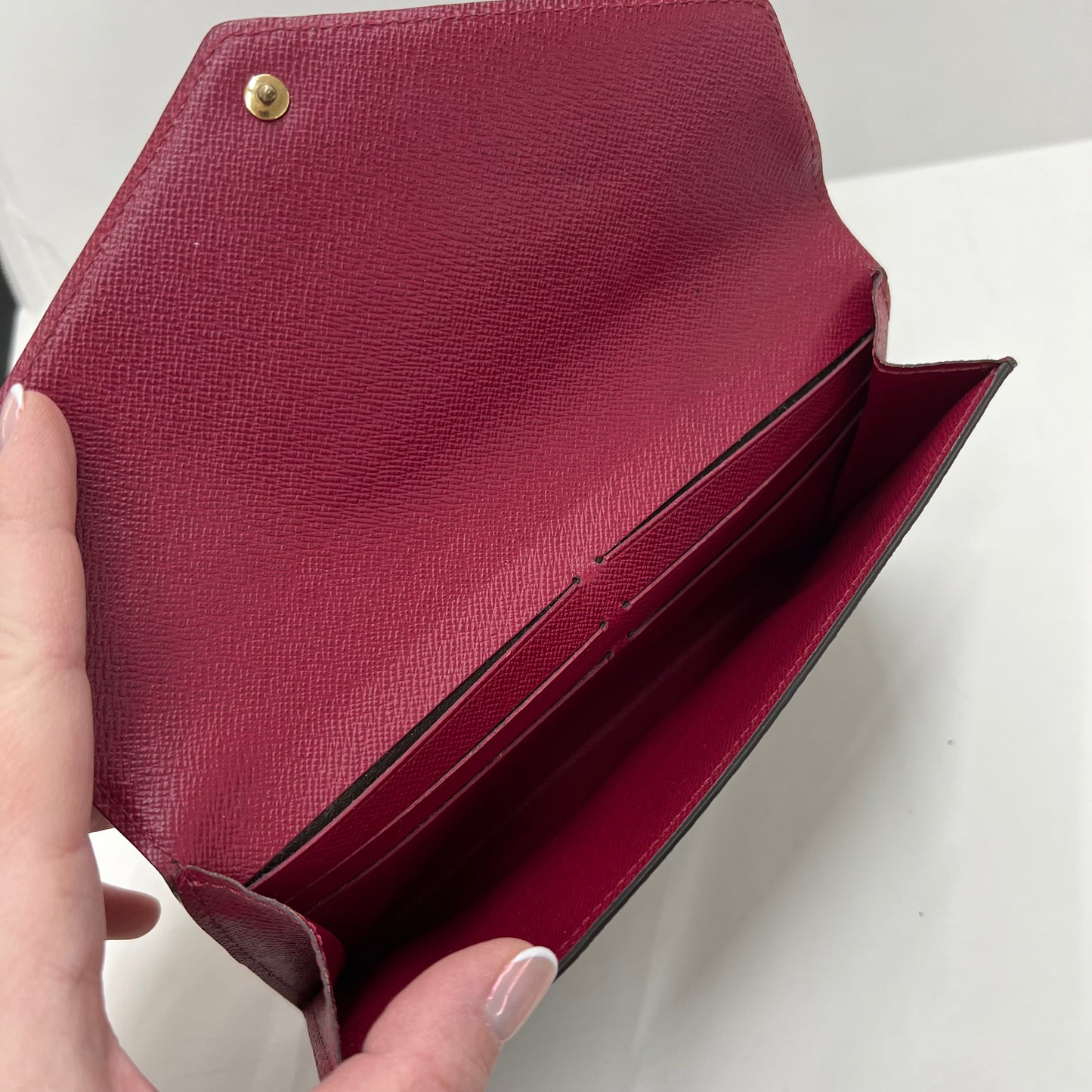 Pre-Loved Louis Vuitton Long Wallet with Pink Interior