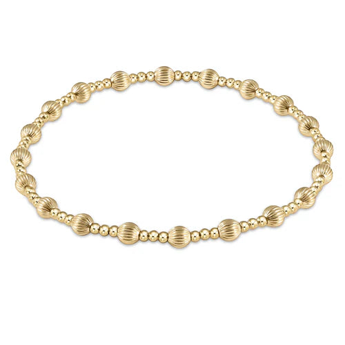 DIGNITY SINCERITY PATTERN 4MM  BEAD BRACELET - GOLD