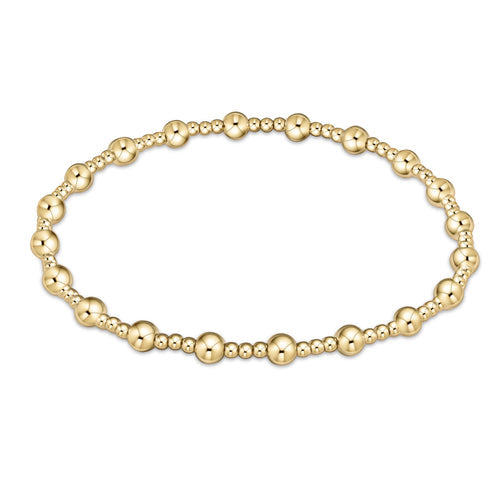 Classic Sincerity Pattern 4mm Bead Bracelet Gold