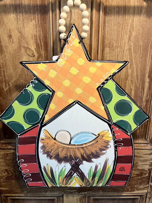 Star Nativity Door Hanger