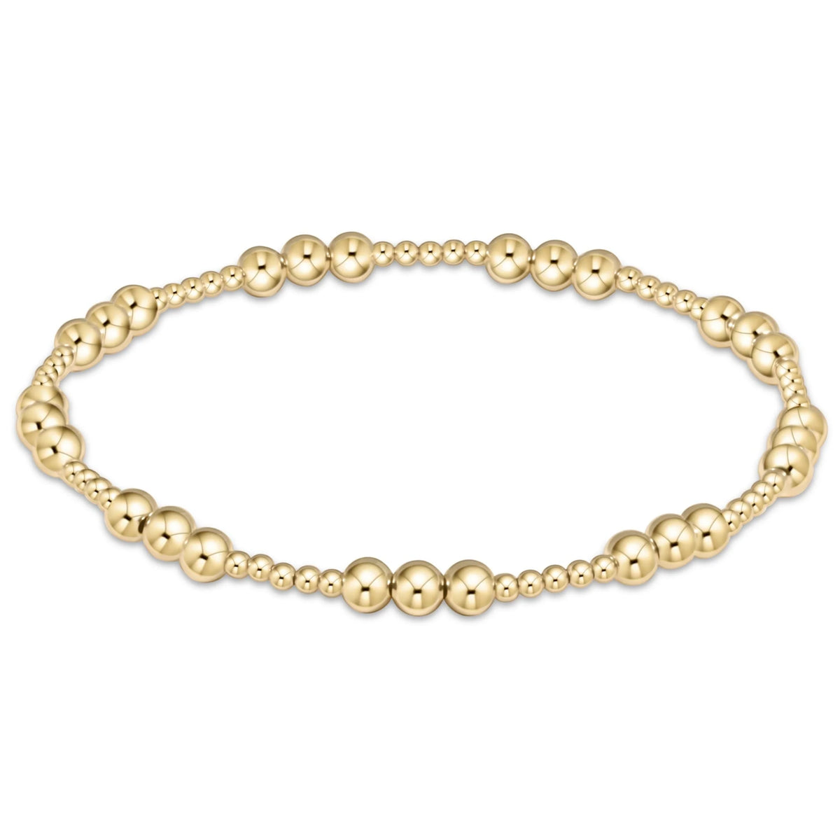 CLASSIC JOY PATTERN 4MM BEAD  BRACELET - GOLD