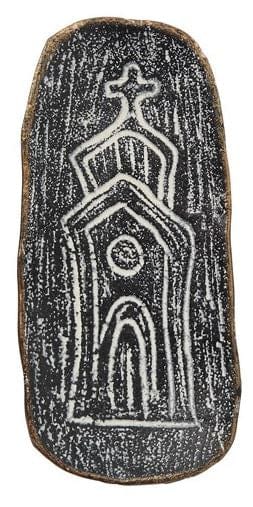 Cast Iron Dish with Church
