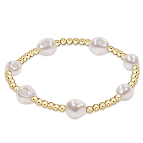 Admire Gold 3mm Bead Bracelet Pearl Extends