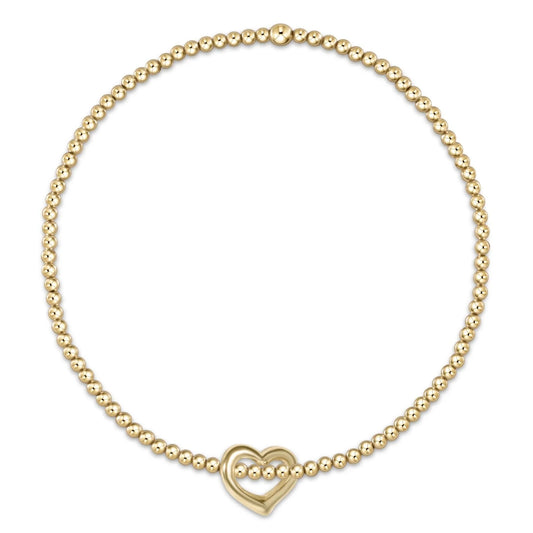 EGIRL CLASSIC GOLD 2MM BEAD BRACELET - LOVE SMALL GOLD CHARM