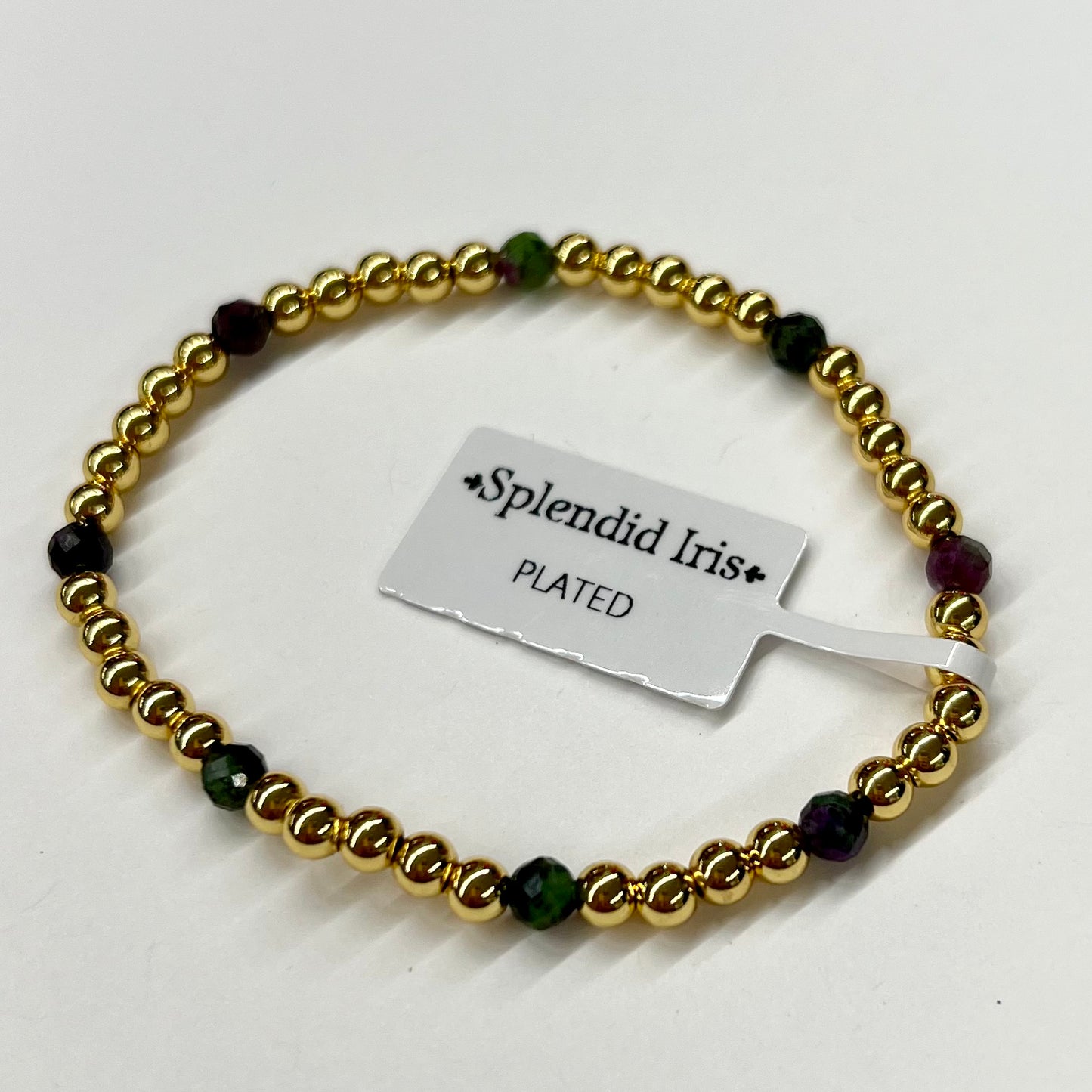 Natural Stone & Gold Bead Bracelet