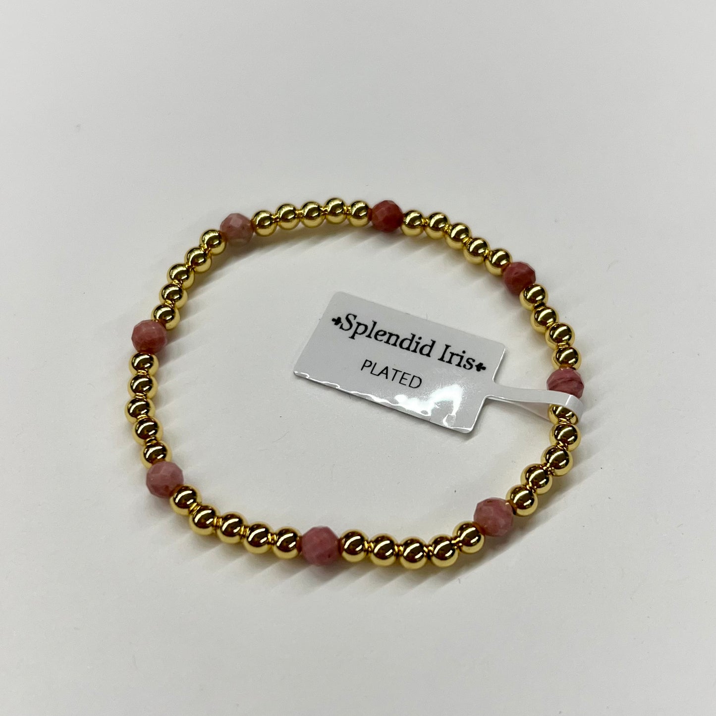 Natural Stone & Gold Bead Bracelet