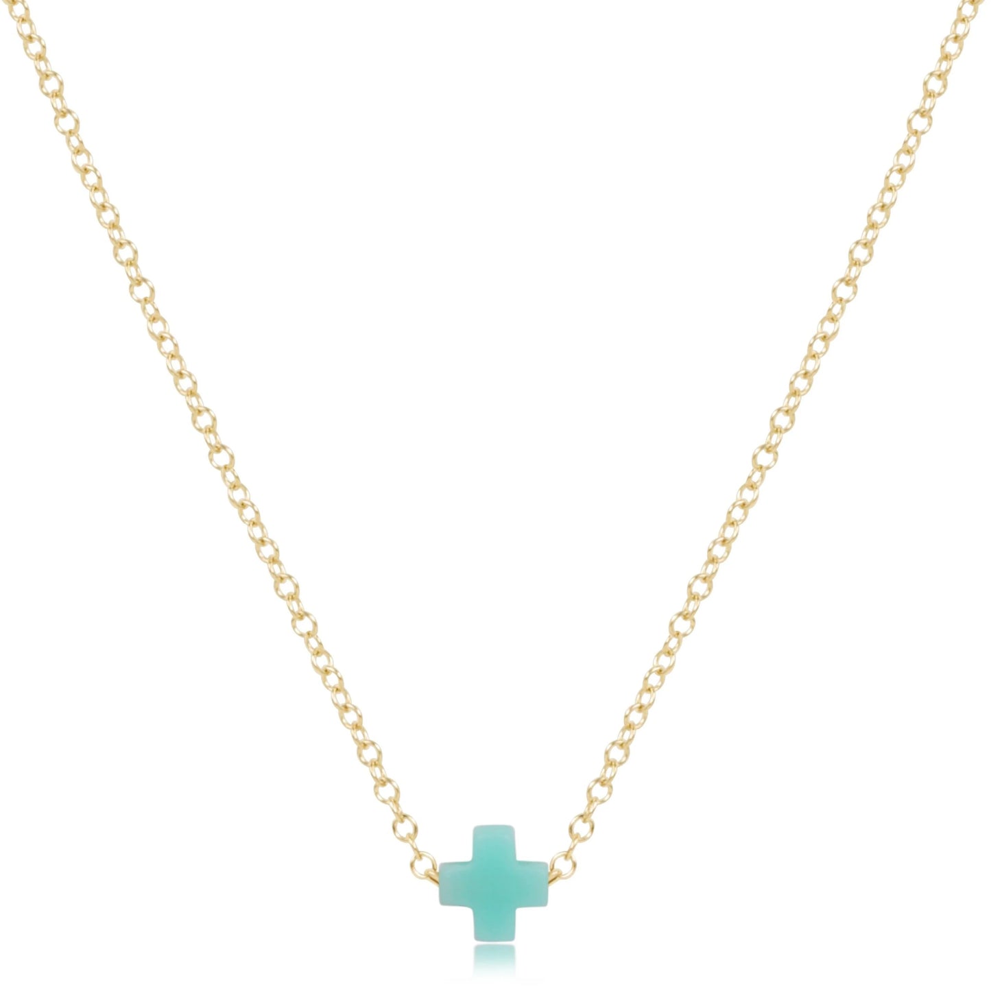 16" NECKLACE GOLD - SIGNATURE  CROSS SMALL MINT