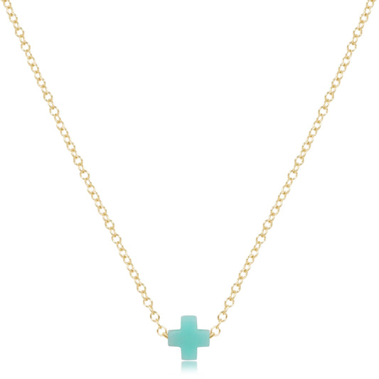 16" NECKLACE GOLD - SIGNATURE  CROSS SMALL MINT
