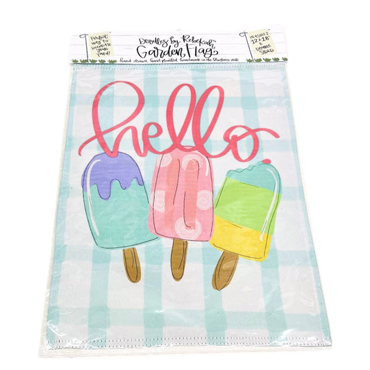 Hello Popsicle Garden Flag