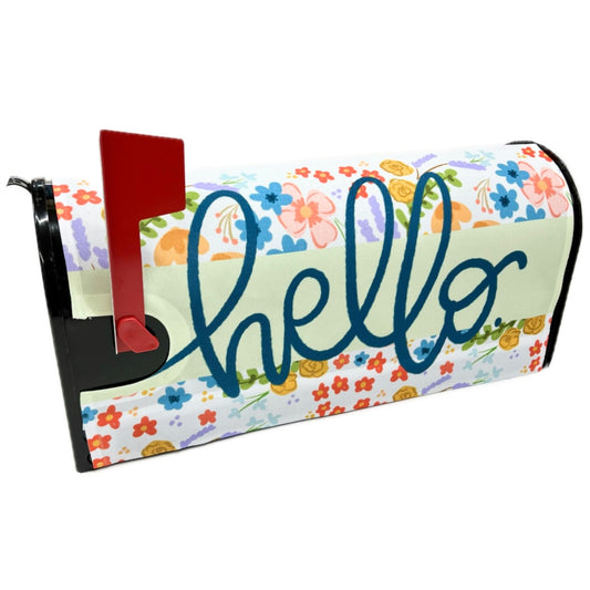 Hello Floral Mailbox Cover