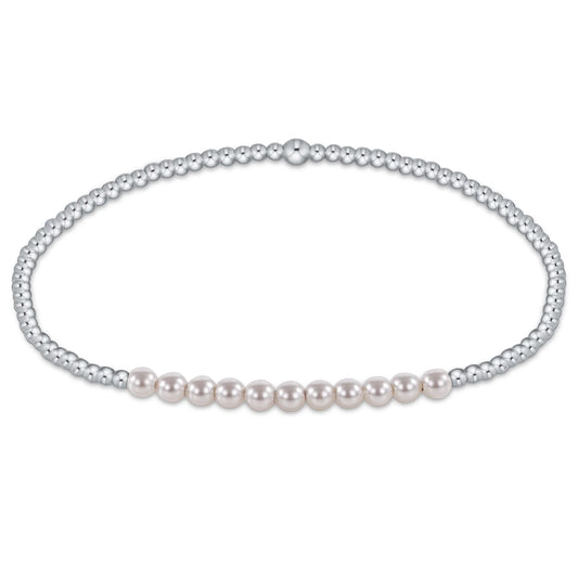 STERLING BLISS 2MM BEAD  BRACELET - PEARL