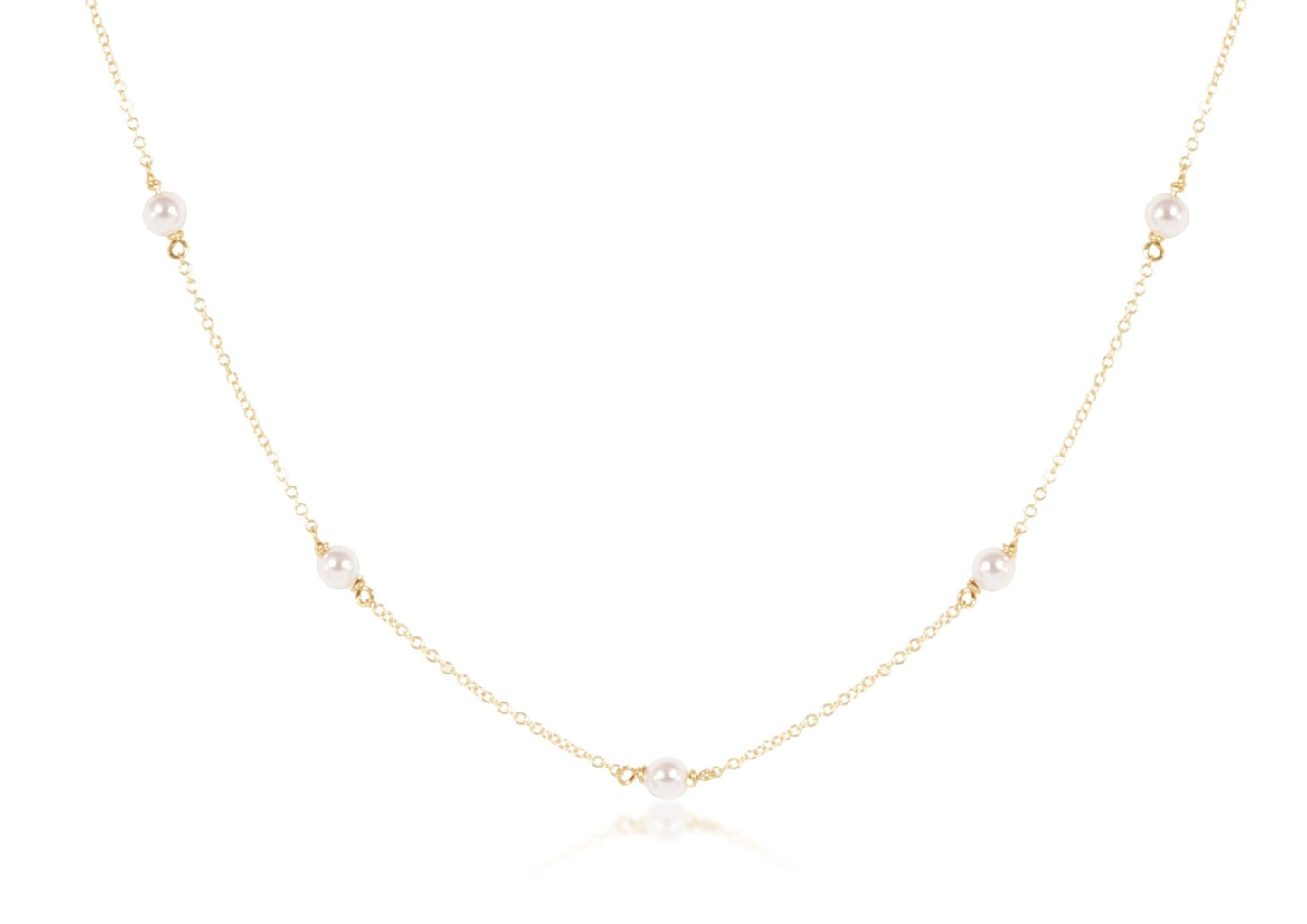 17" Choker Simplicity Chain Gold 4mm Pearl