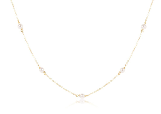 17" Choker Simplicity Chain Gold 4mm Pearl