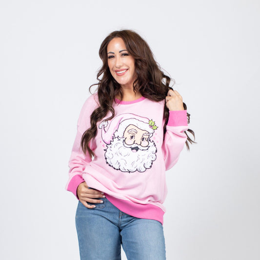 Jolly Pink Santa Sweatshirt