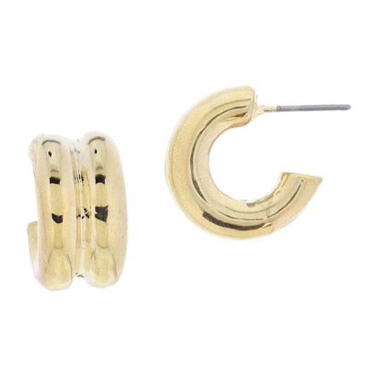 18K Gold Plated Small Double Hoop Earrings