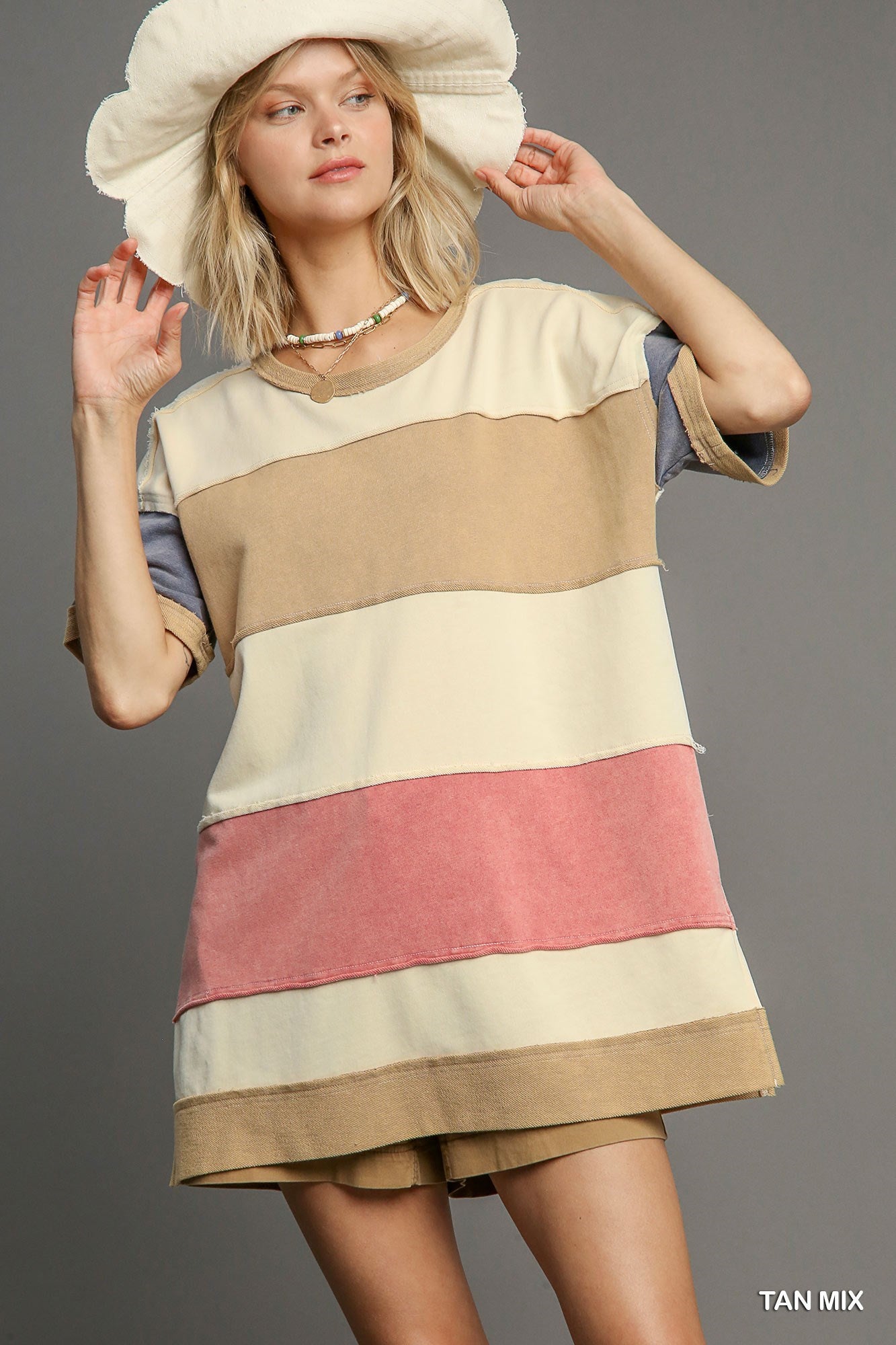 Color Block Oversize Shirt