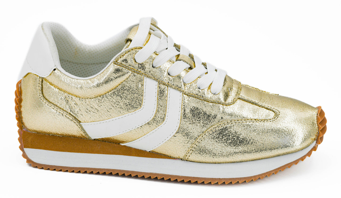 Kickoff in Gold Crinkle Metallic