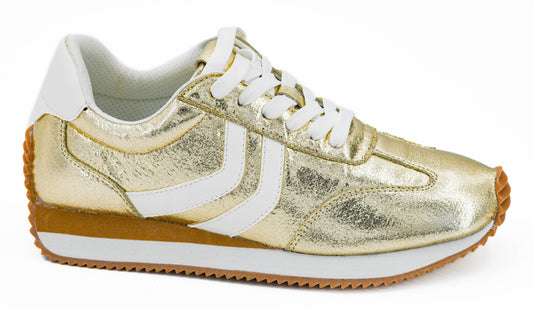 Kickoff in Gold Crinkle Metallic