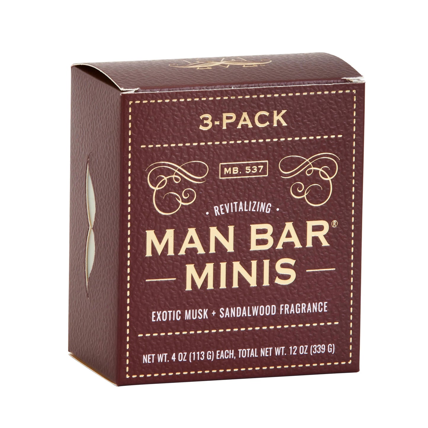 Man Bar Mini set of 3- 4oz Exotic Musk and Sandalwood