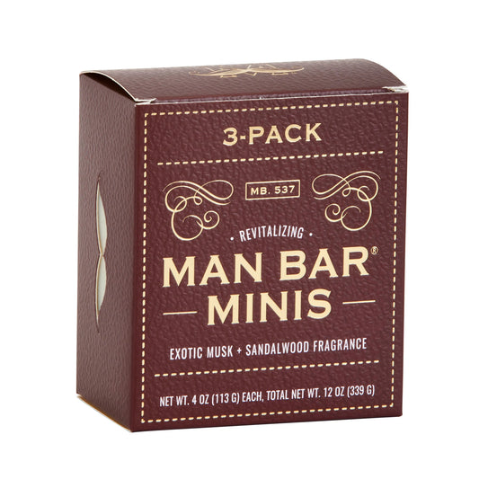 Man Bar Mini set of 3- 4oz Exotic Musk and Sandalwood