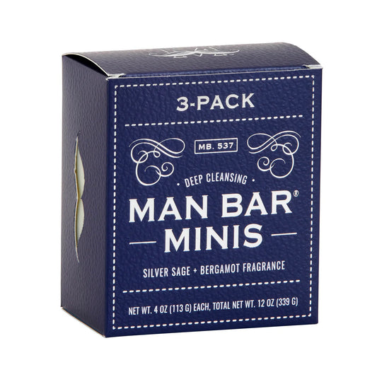 Man Bar Mini set of 3- 4oz Silver Sage and Bergamot