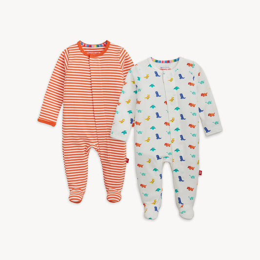 Cloudstretch Footie Bundle 2-Pack Organic Multi Dino