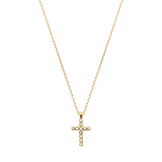 Delicate Cross Pendant in Gold