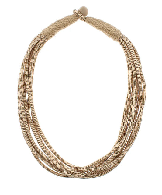 2MM Multi Rope Necklace in Tan