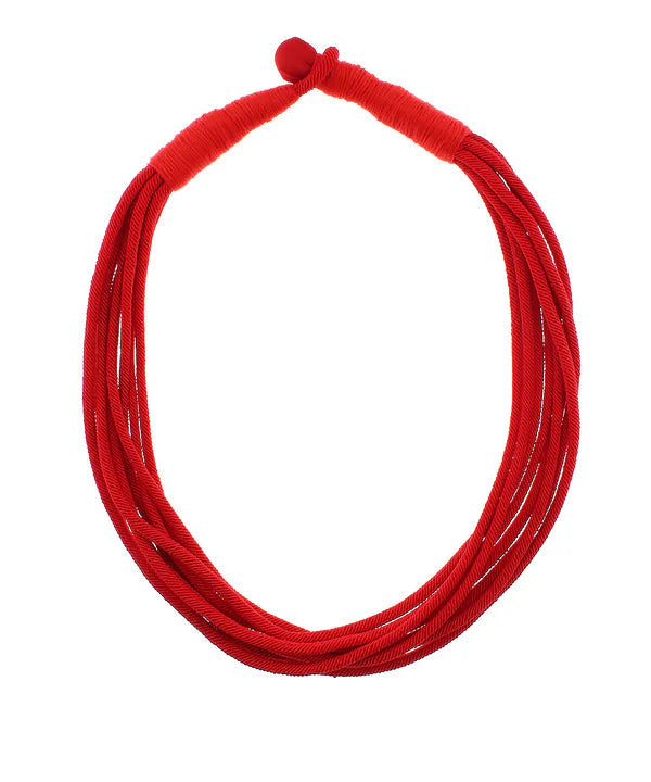 2MM Multi Rope Necklace in Red