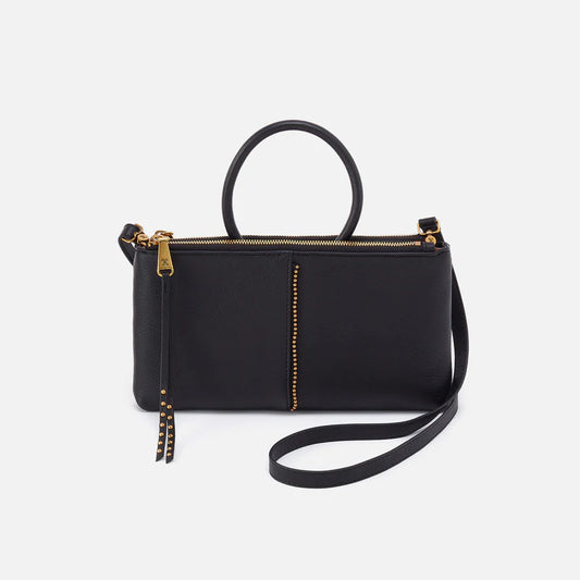 Sable Crossbody in Black with Gold Studs