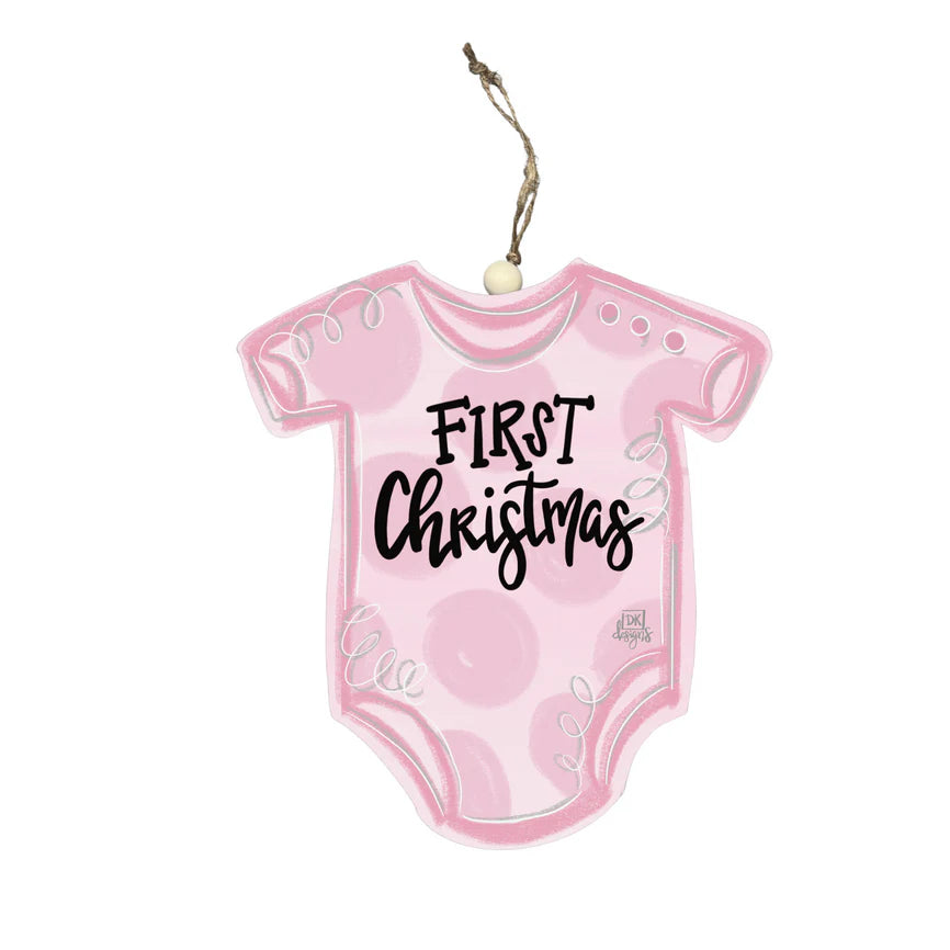 Baby's First Christmas Ornament Pink