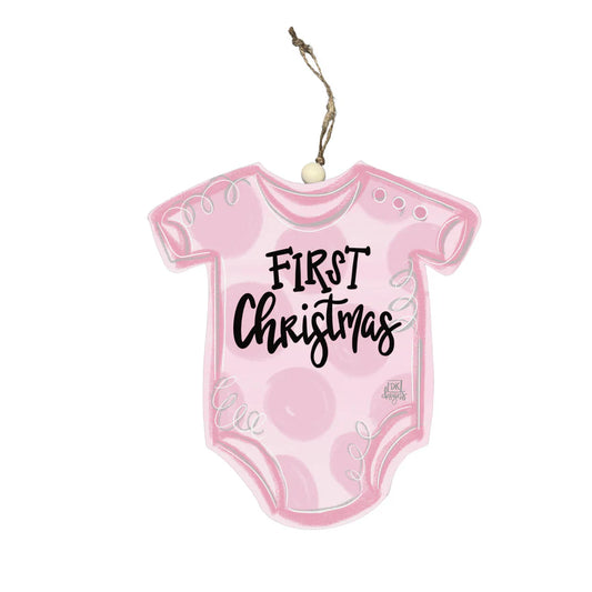 Baby's First Christmas Ornament Pink