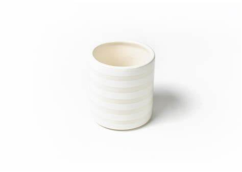 Happy Everything White Stripe Round Catchall Big Attachment