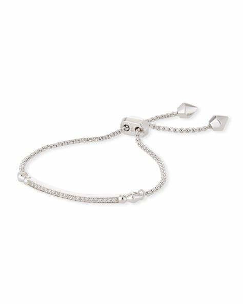 OTT BRACELET RHODIUM METAL WHITE CZ