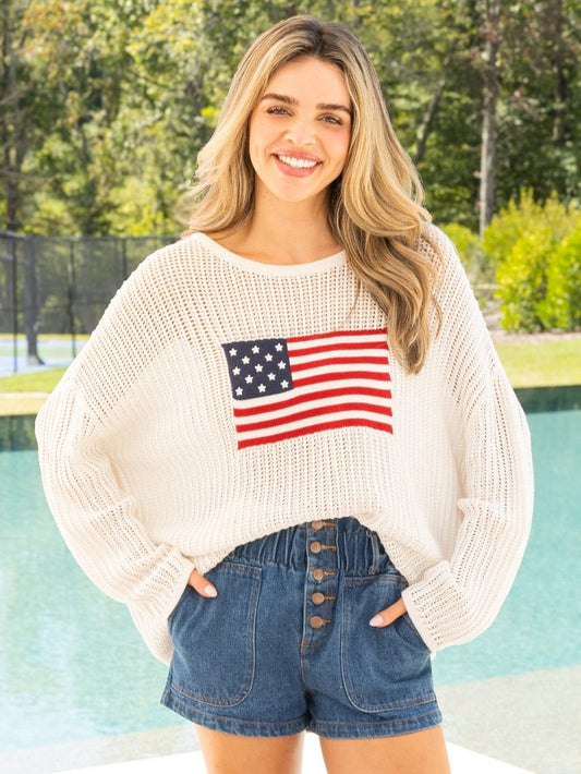 USA Flag Knit Sweater