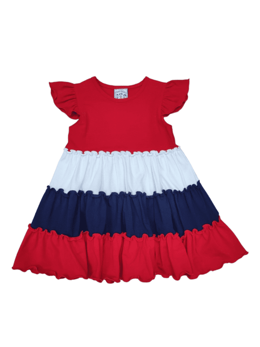 Red, White & Blue Colorblock Dress