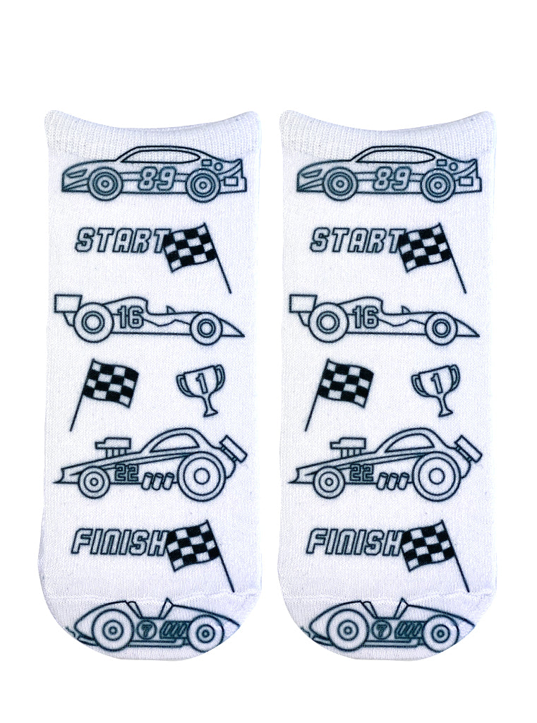 Race Car Coloring Socks