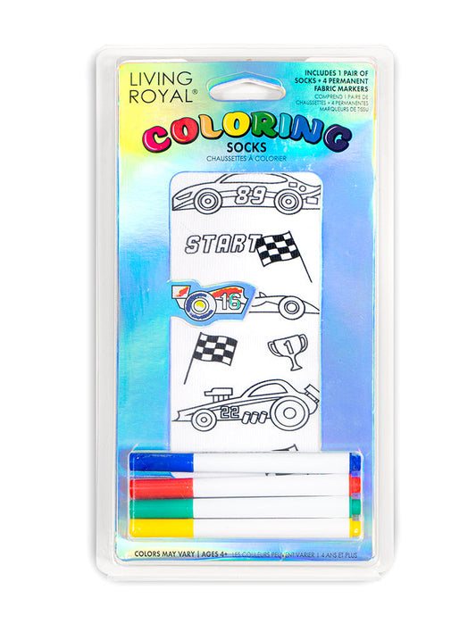 Race Car Coloring Socks