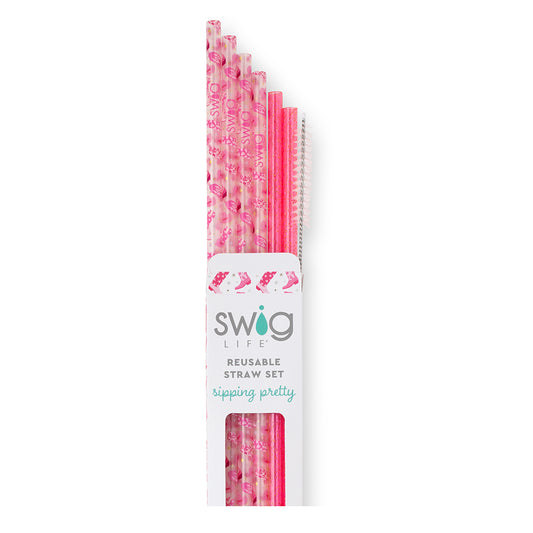 Let's Go Girls Reusable Straw Set