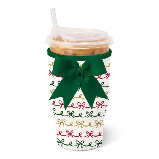 Christmas Bows Iced Cup Coolie (Large)
