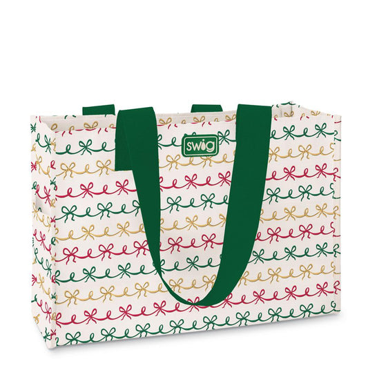Christmas Bows Reusable Gift Bag (Large)