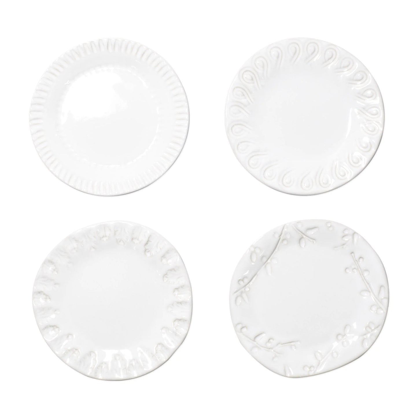 Vietri Incanto Stone White Dinner Plate