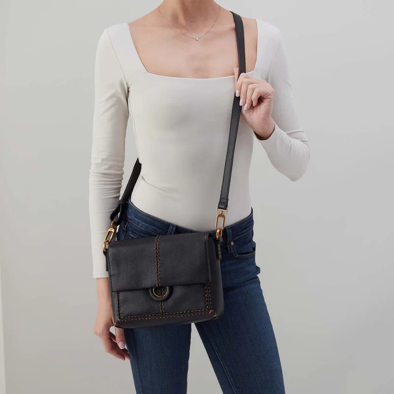 Austin Flap Crossbody in Black