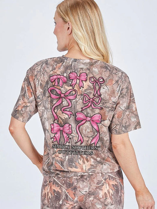 Pink Bows Camo Tshirt
