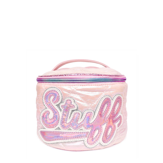 "Stuff" Metallic Puffer Round Glam Bag